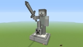 Minecraft Tutorial How To Make A STONE HEROBRINE Statue [upl. by Wolfram]