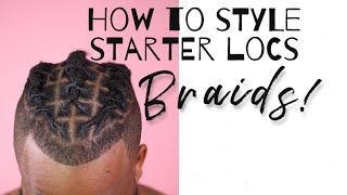 How to style short starter locs Ep 4  braids [upl. by Annoel]