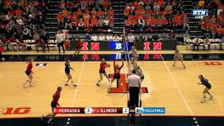 Longest Point Ever  Big Ten Volleyball [upl. by Acirfa]