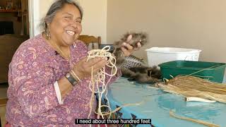 Mary Weahkee makes a turkey feather blanket [upl. by Euqinitram411]