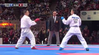 Final Female Kumite 50 Kg Hong Li vs Alexandra Recchia World Karate Championships 2012 [upl. by Hubsher]