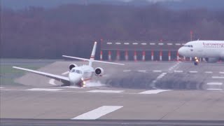 Spektakuläre Manöver am Flughafen Düsseldorf  DER SPIEGEL [upl. by Garrek156]