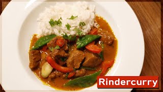 Pikantes Rindercurry  Rindfleisch Curry mit Kokosmilch und Gemüse [upl. by Calderon]