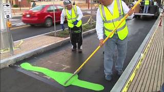 ColorSafe® MMA  Manual Application  Green Bike Lane Marking [upl. by Anya80]