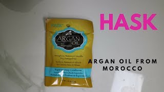 Fine Hair Hask Argan Oil Repairing Deep Conditioner Packette DemoReview [upl. by Ednew]