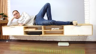 How To Build A Floating Media Console  TV Stand Tutorial  Floating Entertainment Center [upl. by Aihsit]