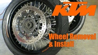 KTM Wheel Removal and Install  Back in the Garage [upl. by Spevek968]