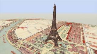 Eiffel Tower Animated Construction Timelapse [upl. by Leahcimnoj]