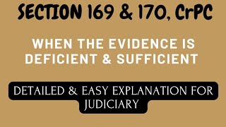 Section 169 amp 170 CrPC  Judiciary [upl. by Ecnatsnoc279]