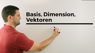 Basis Dimension Vektoren Schaubild Definition  Mathe by Daniel Jung [upl. by Brunn]