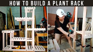 DIY Plant Rack out of Pallet Wood  How to build a Plant Shelf [upl. by Alper277]