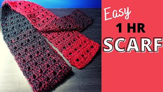 Crochet Scarf for Beginners  Easy Pattern to Crochet a Scarf in 1 Hour [upl. by Fasta952]