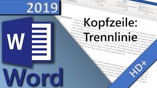 Word TrennLinie einfügen zB in Kopfzeile  in 1 MINUTE HD 2019 [upl. by Ringe]