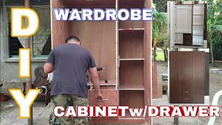 WARDROBE CABINET WITH DRAWER AND HANGING ROD [upl. by Nwahsal962]