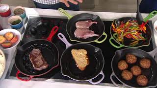 Le Creuset 1025quot Signature Cast Iron Handle Skillet on QVC [upl. by Kassie552]