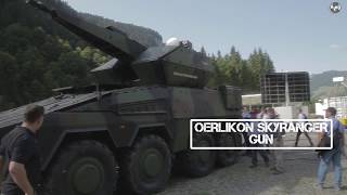 Rheinmetall Oerlikon Skyranger Boxer Twin gun 35mm GDF009 live firing  Air Defence Days 2018 [upl. by Sanborn]