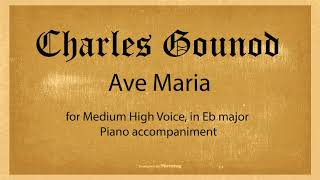 Ave Maria  Gounod in Eb piano accompaniment [upl. by Ajnat891]