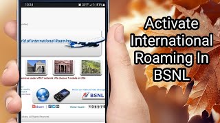 How To Activate BSNL International Roaming  BSNL Main International Roaming Kaise Activate Kare [upl. by Llerraj897]