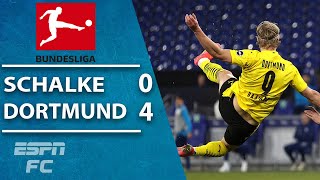 Erling Haaland scores a WONDER GOAL in Borussia Dortmunds win vs Schalke  ESPN FC Highlights [upl. by Ys]