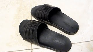 Adidas Womens Adilette Comfort Slide Sandals Review [upl. by Xaviera]