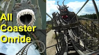 Heide Park alle Achterbahnen onride POV – All Roller Coaster Heidepark POV onride  Colossos  Krake [upl. by Idnarb]