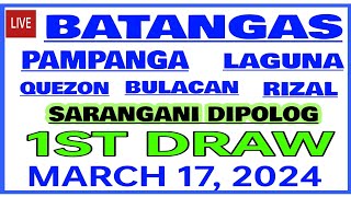 Stl results today 1st DRAW March 17 2024 stl batangas [upl. by Beitz]