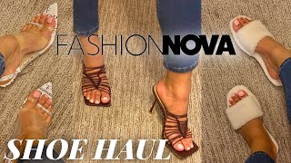 FASHION NOVA SHOE HAUL 2021  FLATS HEELS SANDALS WEDGES TRY ON HAUL  SPRINGSUMMER  DESIREE KAMI [upl. by Nitsraek]