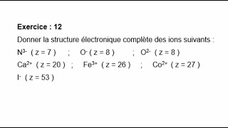 Exercice  12  Atomistique [upl. by Snahc472]