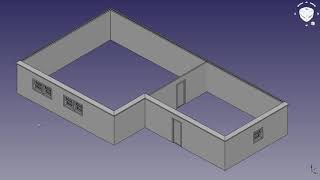 FreeCAD  Arch Workbench  Getting a Result Simple House [upl. by Ahsilet]