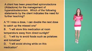 NCLEX Question Aldactone amp Patient Education [upl. by Hsiri]