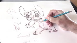 How To Draw Stitch l DrawWithDisneyAnimation [upl. by Ecar]