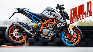 SICKEST STREETBIKE OF 2019 Duke 390 street build  part 4  RokON vlog 80 [upl. by Dnomde]