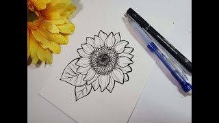 How to draw a sunflower EASY [upl. by Abran]