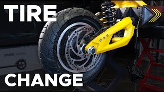 VSETT 10 Electric Scooter Tire and Tube Change [upl. by Kaete114]