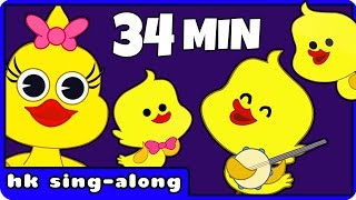 Five Little Ducks  Popular Nursery Rhymes Collection For Kids by Hooplakidz SingALong [upl. by Parent]