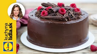 Čokoládová torta s ganache a malinami 🍫  Veronika Bušová  Kuchyňa Lidla [upl. by Norrehc]