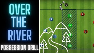 Possession Drill  Over The River  U10 U11 U12 U13  SoccerFootball [upl. by Anaig]