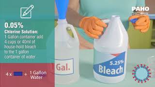 Mixing chlorine disinfectant solution [upl. by Eahc]