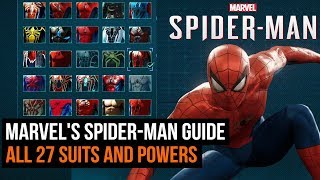 SpiderMan PS4 guide  How to get ALL the suits and powers [upl. by Phelips]