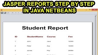 Jasper Reports Step by Step in Java Netbeans [upl. by Norrahc]