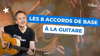 Les 8 accords de base pour débutant à la Guitare [upl. by John22]