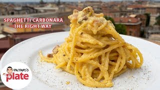 How to Make SPAGHETTI CARBONARA Approved by Romans [upl. by Wadell407]