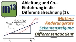 mittlere Änderungsrate  Differenzenquotient  Sekantensteigung [upl. by Yarazed414]