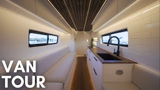 VAN TOUR  Sprinter Van With RAIN SHOWER and Massive Bathroom  Luxurious Modern Tiny Home on Wheels [upl. by Bevus]