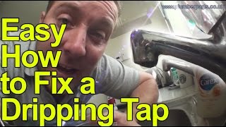 EASY HOW TO FIX A DRIPPING TAP  WASHER CHANGE  Plumbing Tips [upl. by Nivlac]