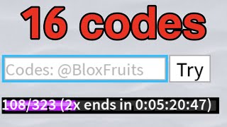 ALL 16 DOUBLE xp codes in 1 minute Blox Fruits [upl. by Barolet557]