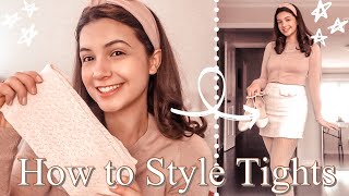 How to Style Tights  Outfit Ideas and Inspiration 🤍🎀 [upl. by Bainter]