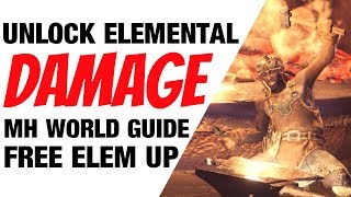 Monster Hunter World Guide Unlock Hidden Element grey damage MHW [upl. by Sevy850]