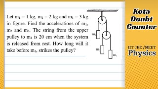 HCV Let m11 kg m22 kg and m33 kg in figure Find the accelerations of m1 m2 and m3 The string [upl. by Niwri827]