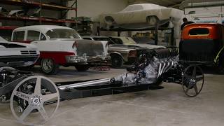 Rolling and powered Art Morrison 5557 Chevy chassis by MetalWorks [upl. by Aliemaj]